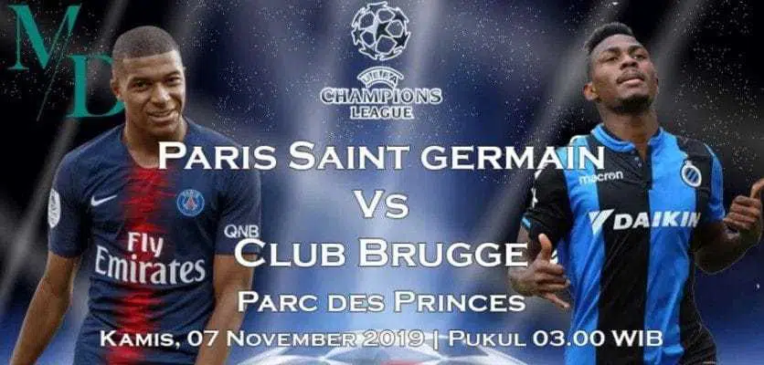 Dự đoán, soi kèo PSG vs Club Brugge 03h00' ngày 07/11/2019