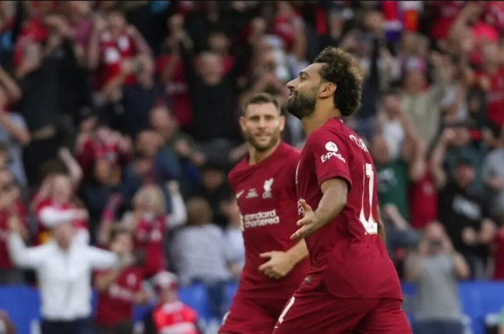 Mohamed Salah của Liverpool ăn mừng